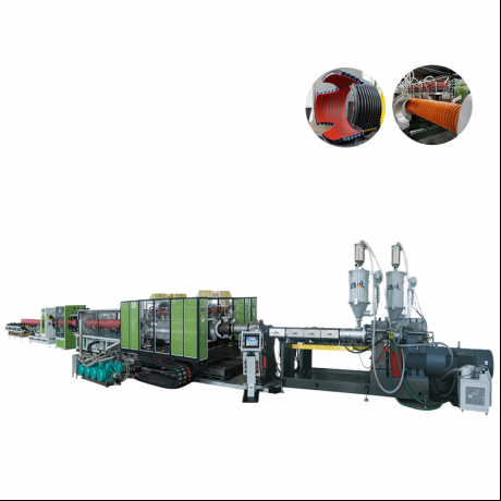 HDPE/PP/PVC 수평한 유형 두 배 벽 물결 모양 관 밀어남 선